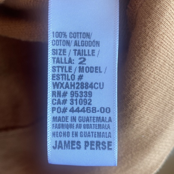 James Perse NWT French Terry Long Sleeve Zippered  100% Cotton Hoodie size 2 - Picture 13 of 16